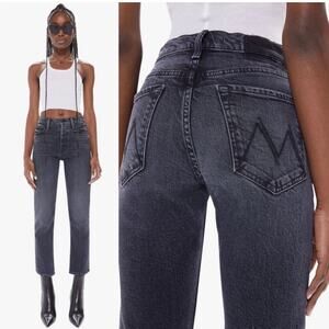 Mother The Tomcat Ankle High Rise On The Fly Jeans Size 26 Washed Black